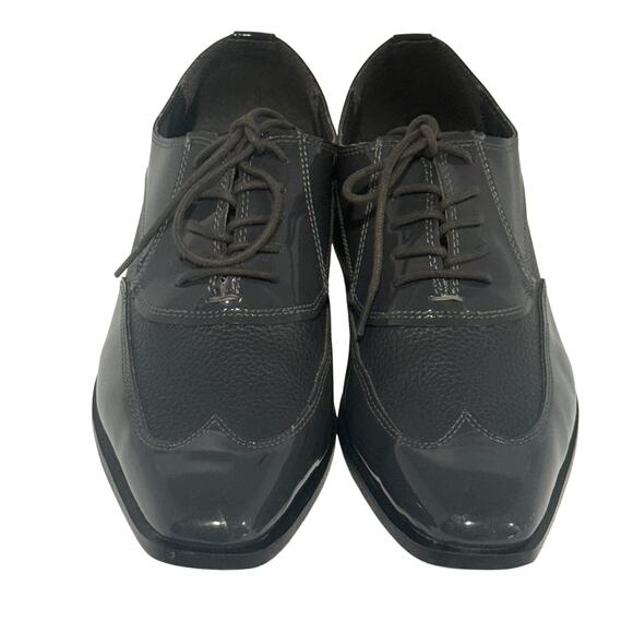 Frederico Leone Manhattan Gray Upper Tuxedo Toe Oxford Mens 9.5M Dress Shoes - Picture 1 of 8